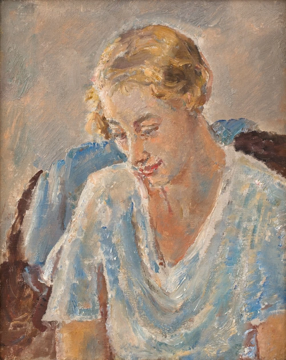 Ethel Walker - Ritratto di donna in blu